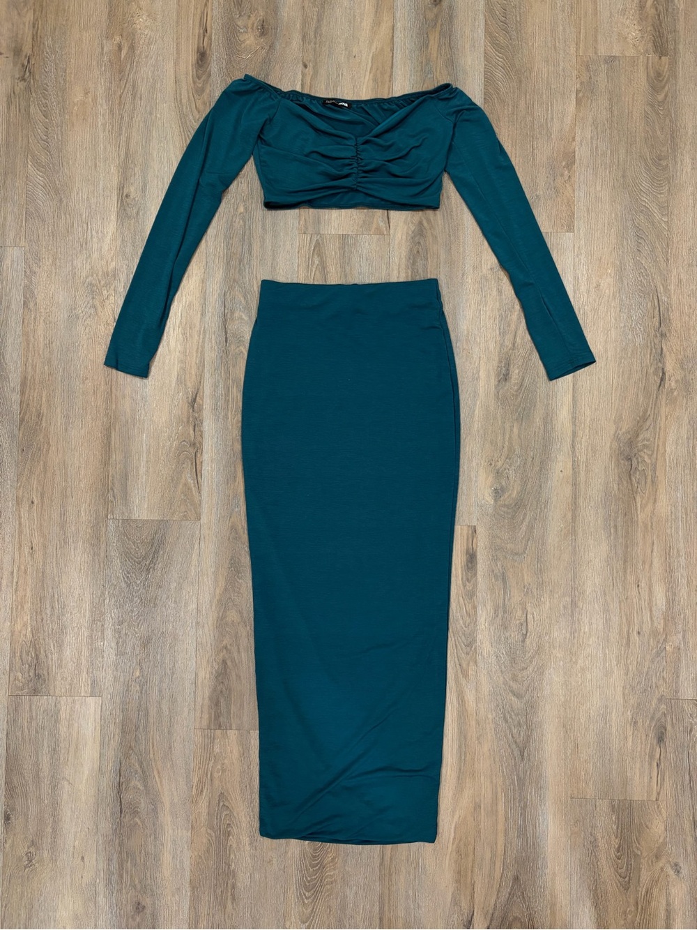 Teal Bodycon Maxi Skirt - Women